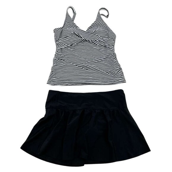 Christina Swimwear | Women's Tankini 2 Piece Set | Black & White | Various Sizes - Picture 1 of 7